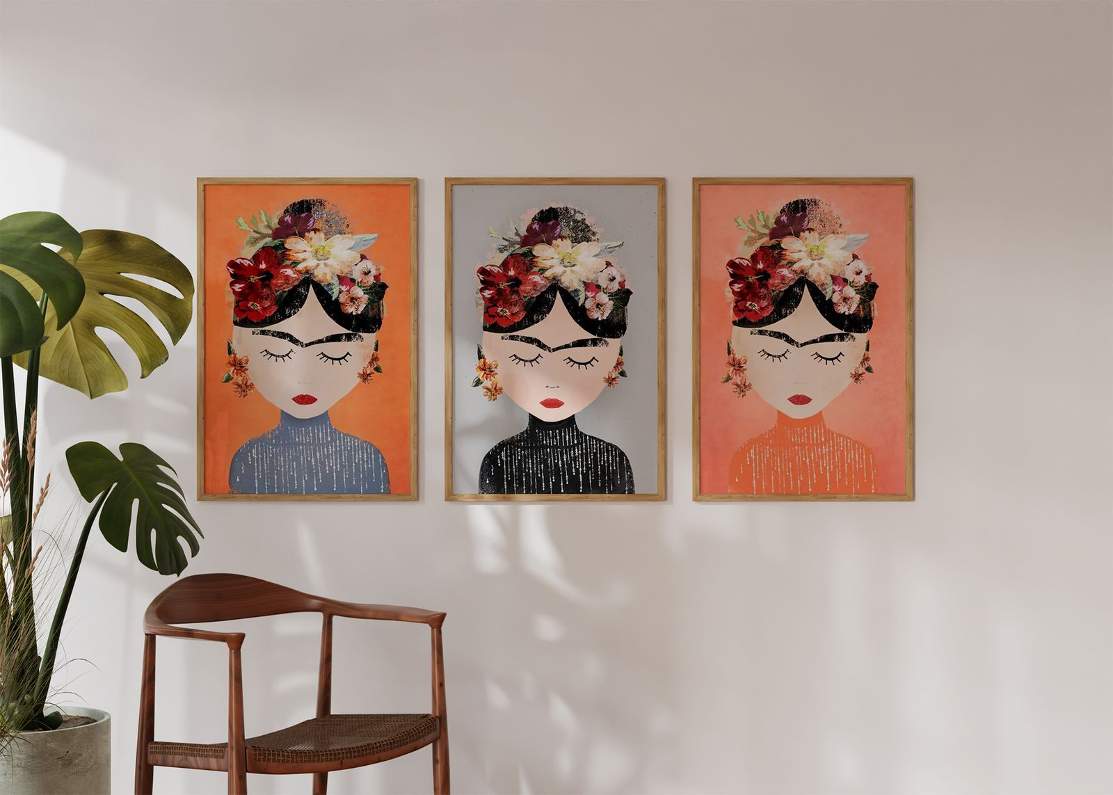 Poster - Frida Kahlo Inspirerad / Set av 3