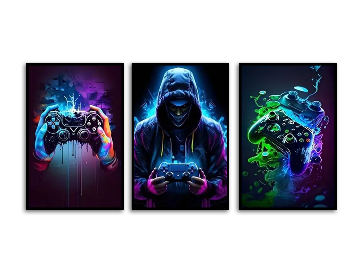 Poster - Gaming Controller Art / Set av 3