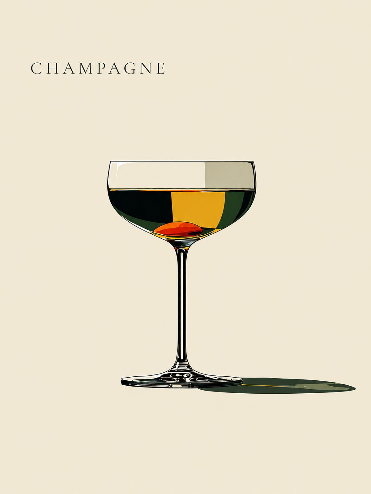 Poster - Champagneglas Konst