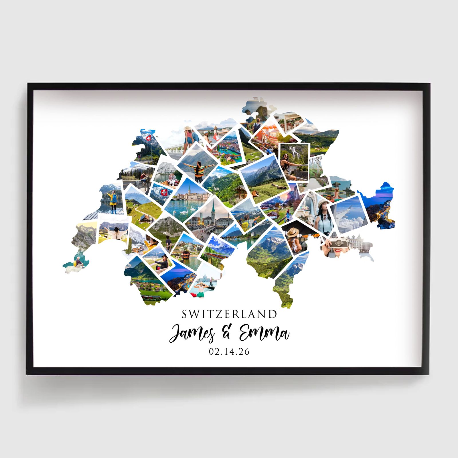 Personlig Poster - Semesterdestination Fotokollage - Schweiz