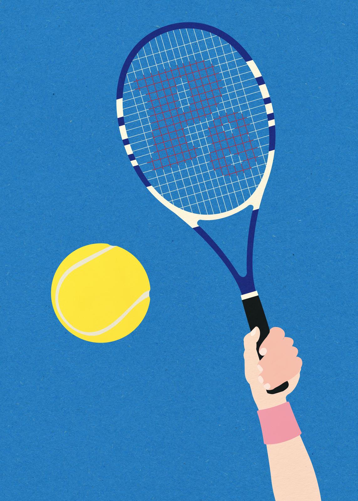 Poster - Tennisracketkonstverk