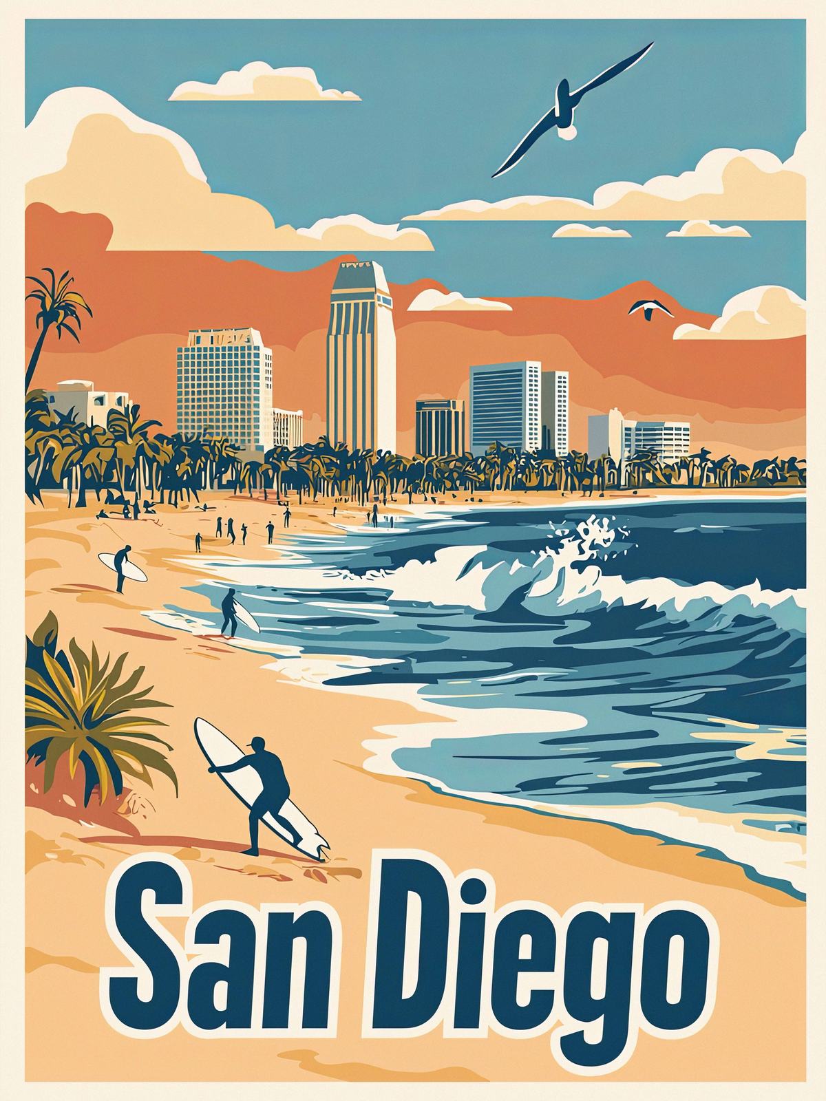 Affisch - San Diego Beach