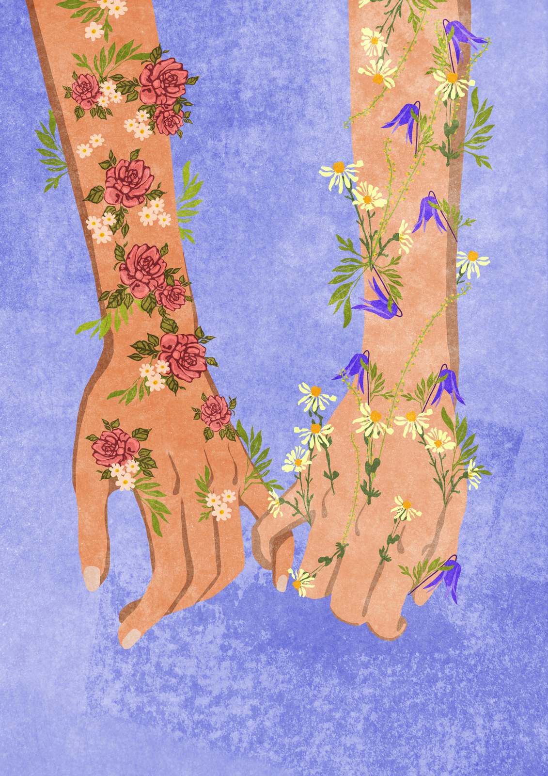 Poster - Blommig Handhållning