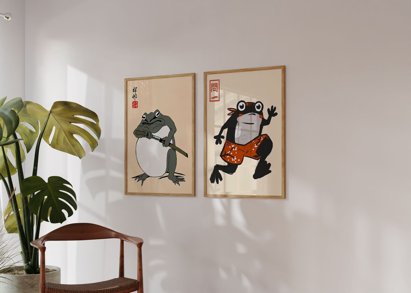 Poster - Samurai & Groda Konst Set om 2