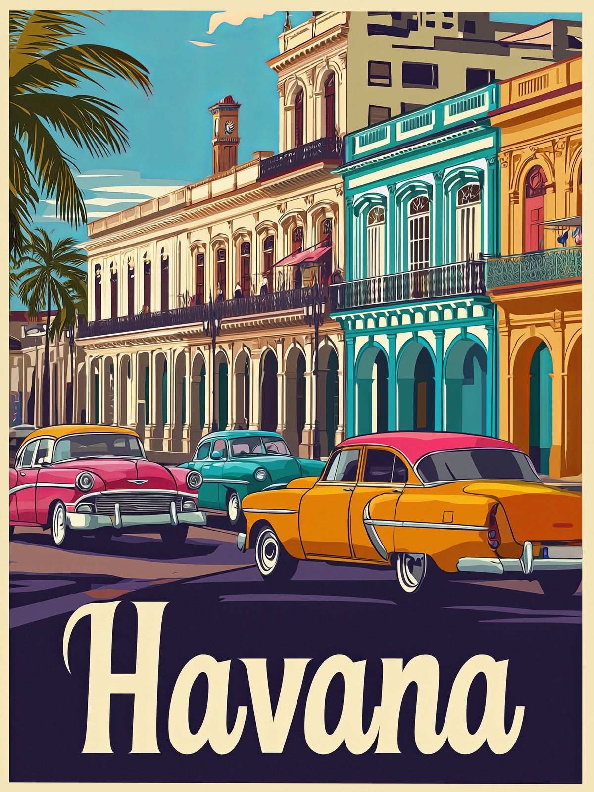 Poster - Havanna Stadssilhuett
