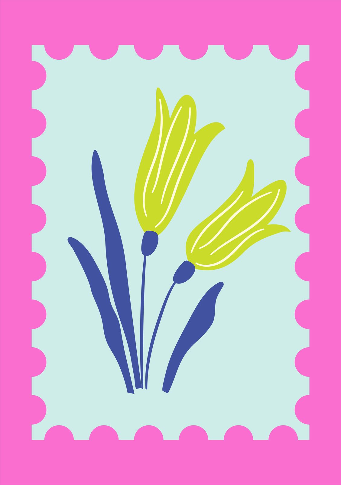 Poster - Gula Tulpaner Illustration