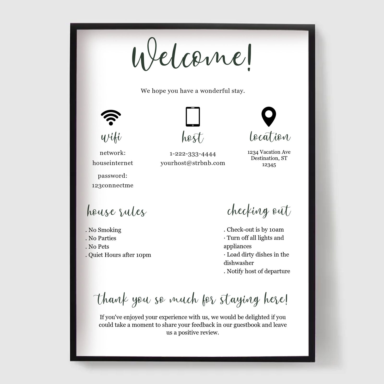 Personlig Poster - Anpassad Airbnb Skylt 1