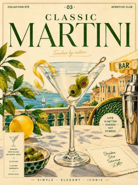 Affisch - Klassisk Martini