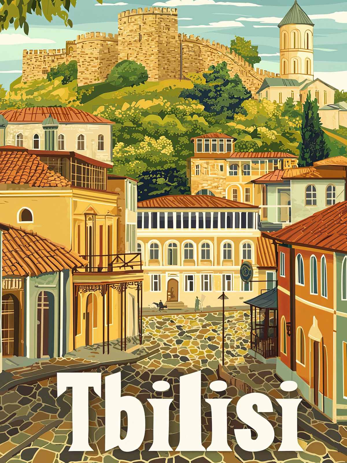 Affisch - Tbilisi Stadsbild