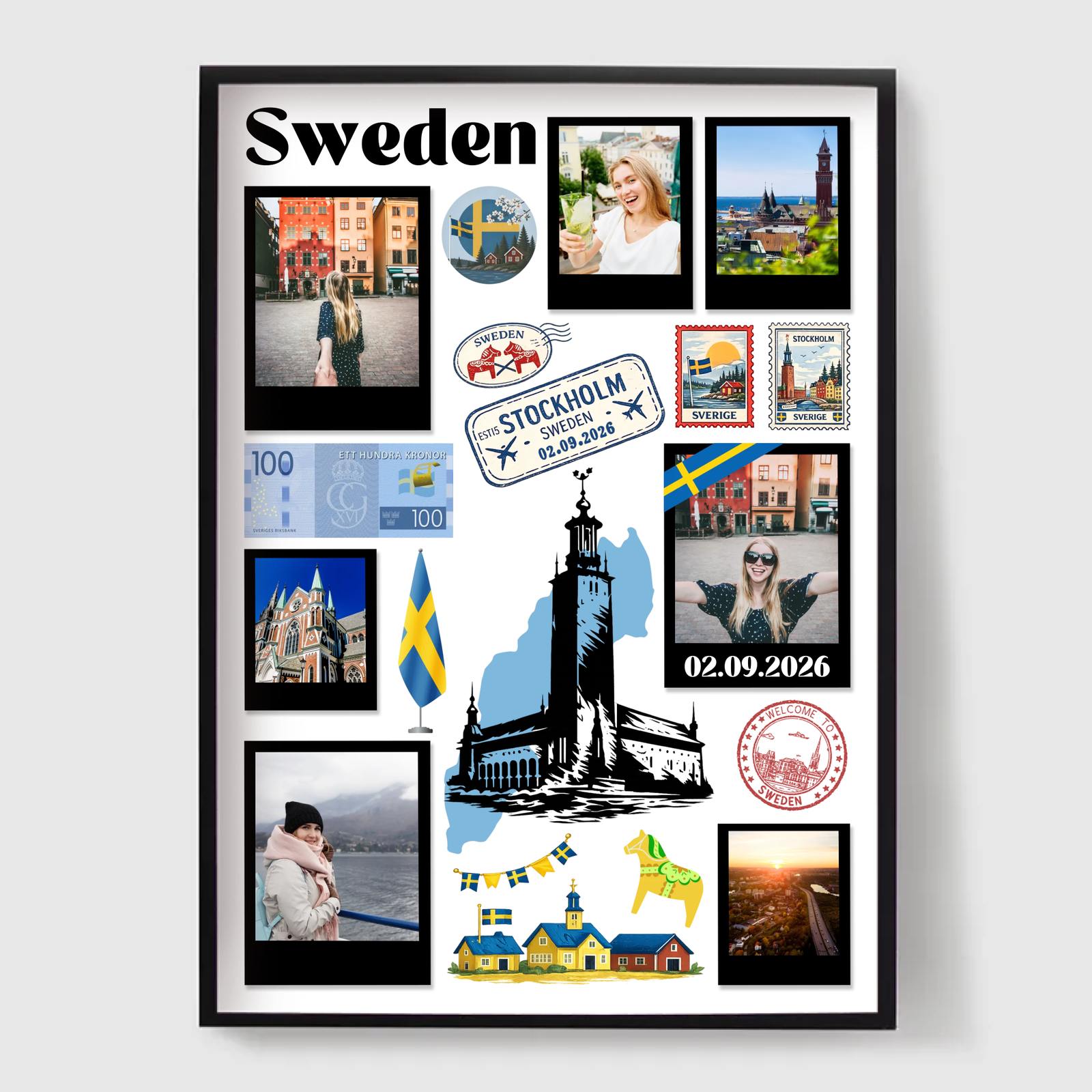 Personlig Poster - Resekollage - Sverige
