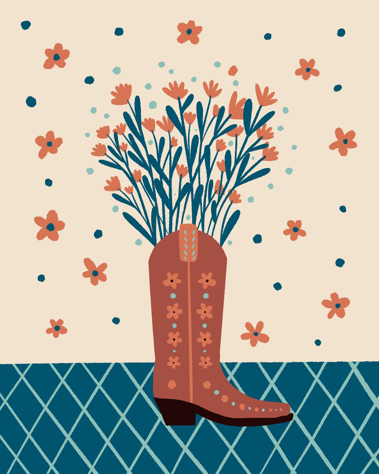 Poster - Sko och Blommor