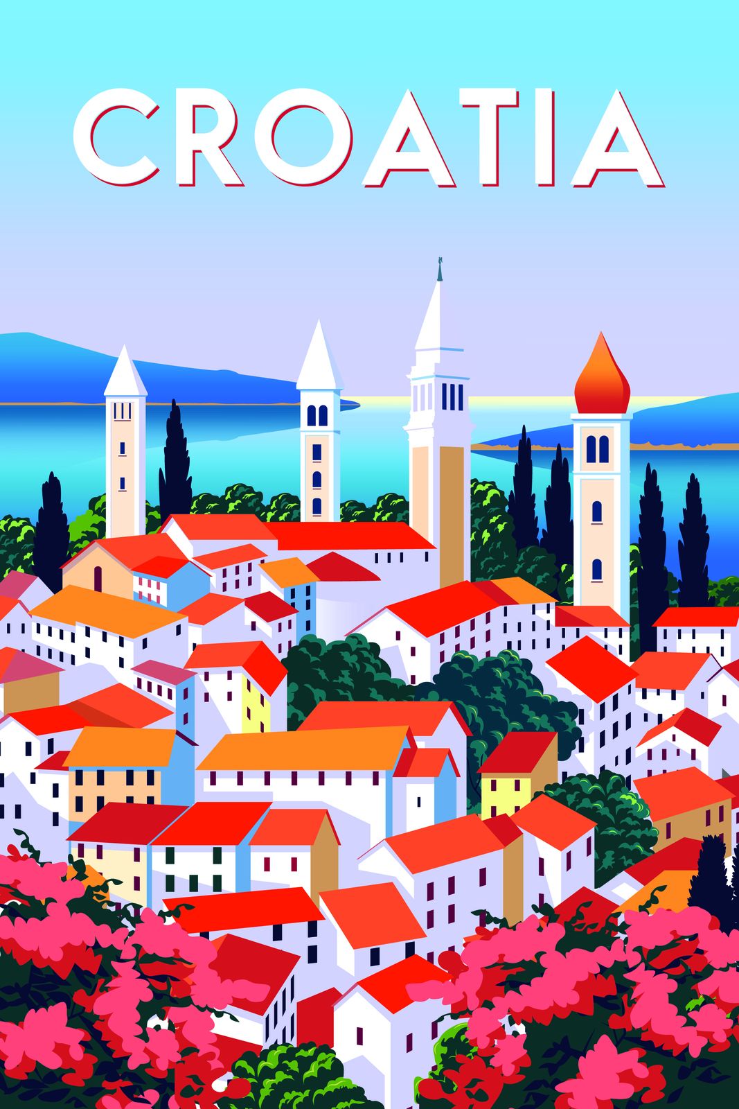 Kroatien Reselandskap Poster