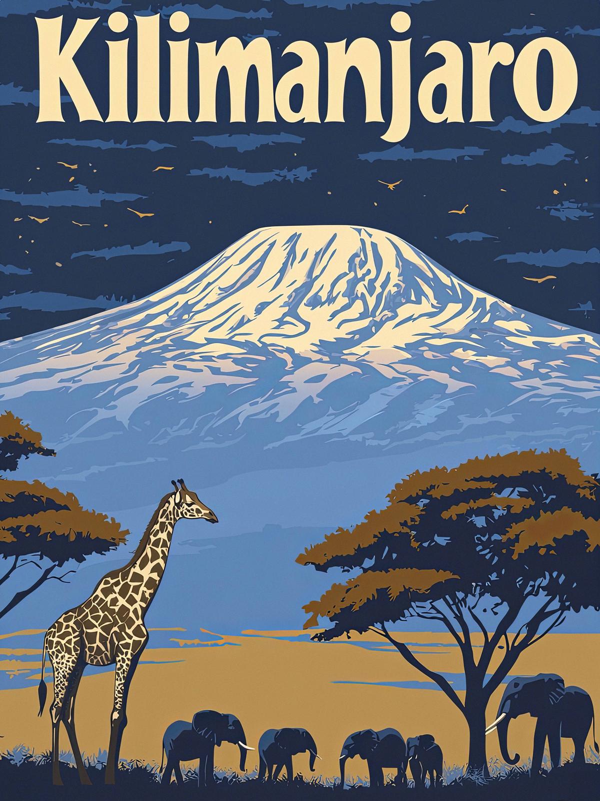 Affisch - Kilimanjaro Djur