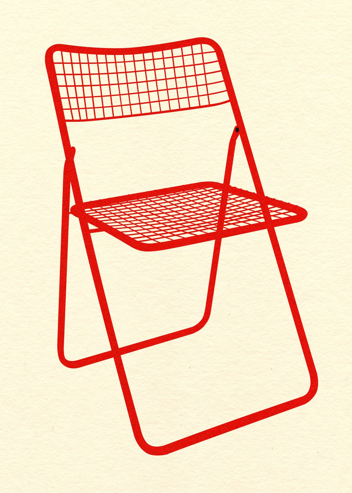Affisch - Röd Stolsdesign