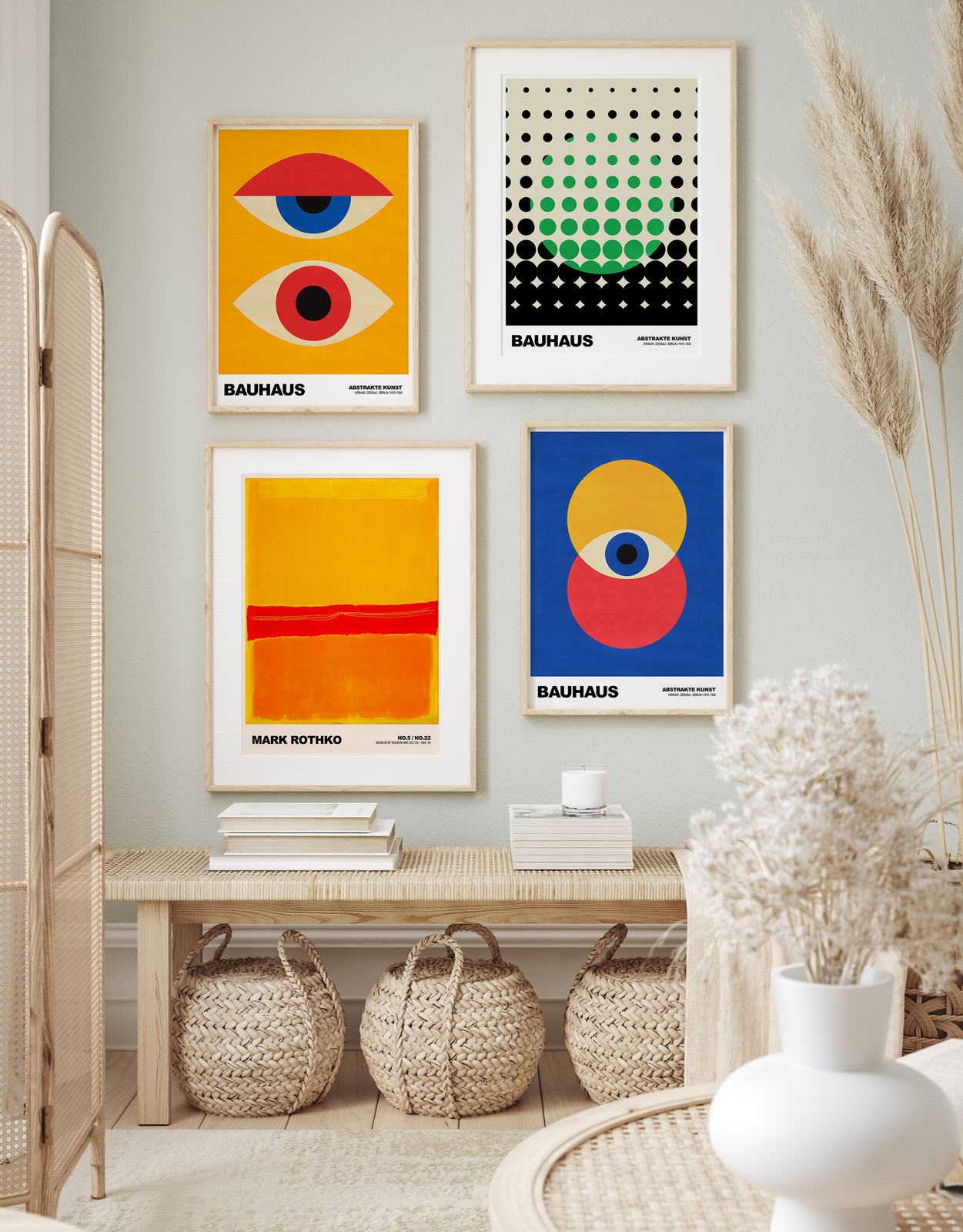 Poster - Bauhaus Abstrakt konst / Set med 4