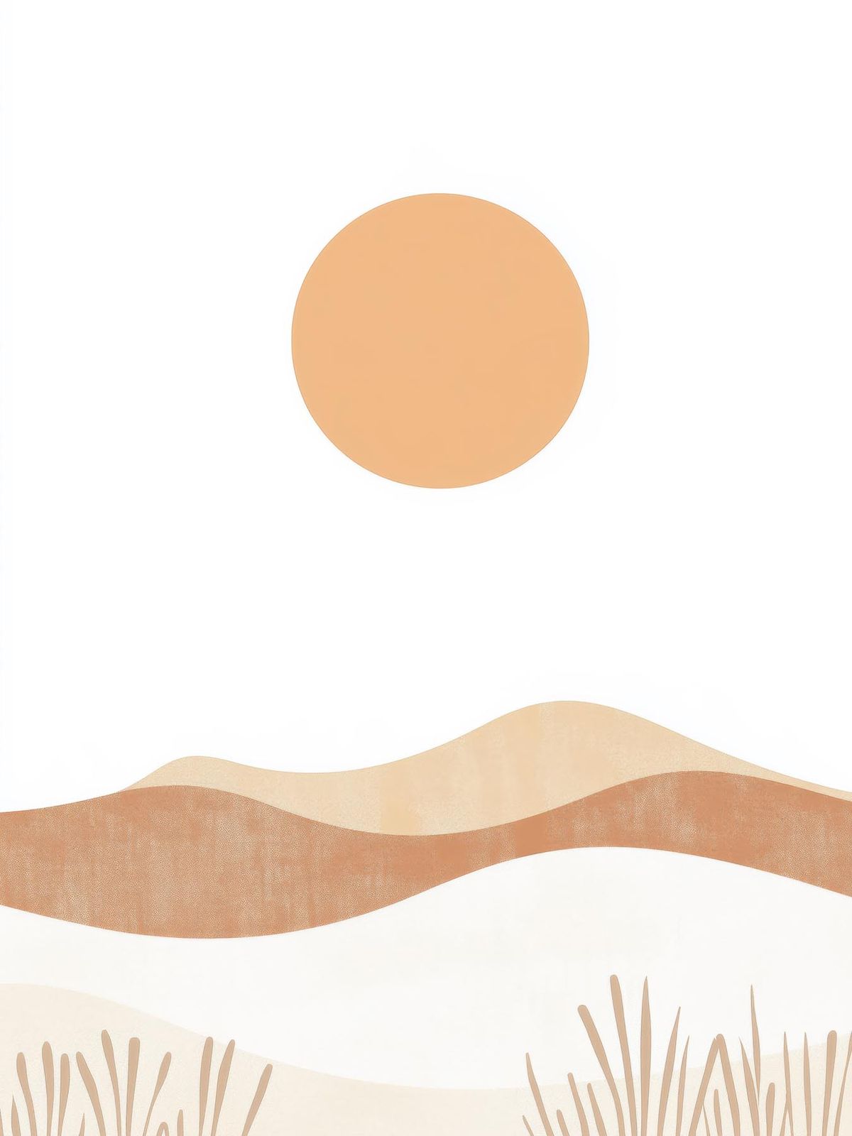 Poster - Minimalistisk Sol och Kullar