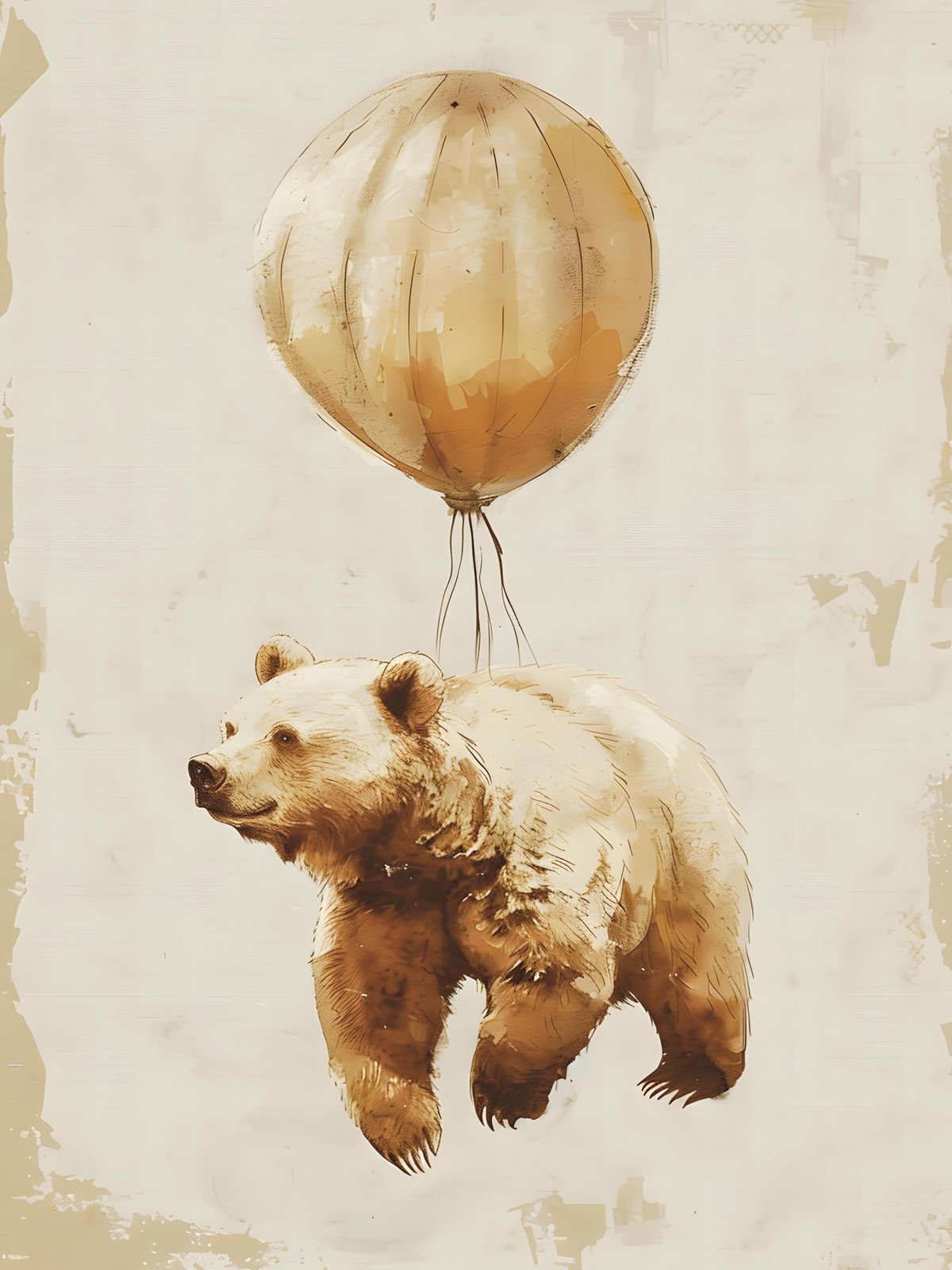 Poster - Björn med Ballong