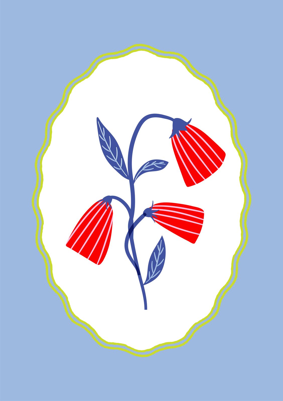 Affisch - Röda Blommor