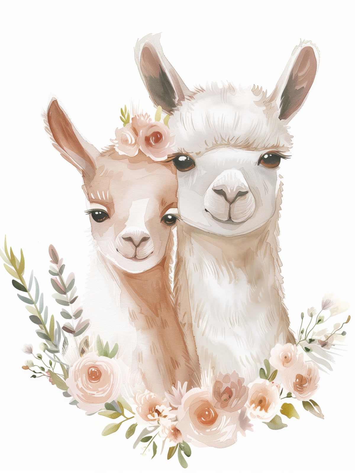 Poster - Llama Blommig