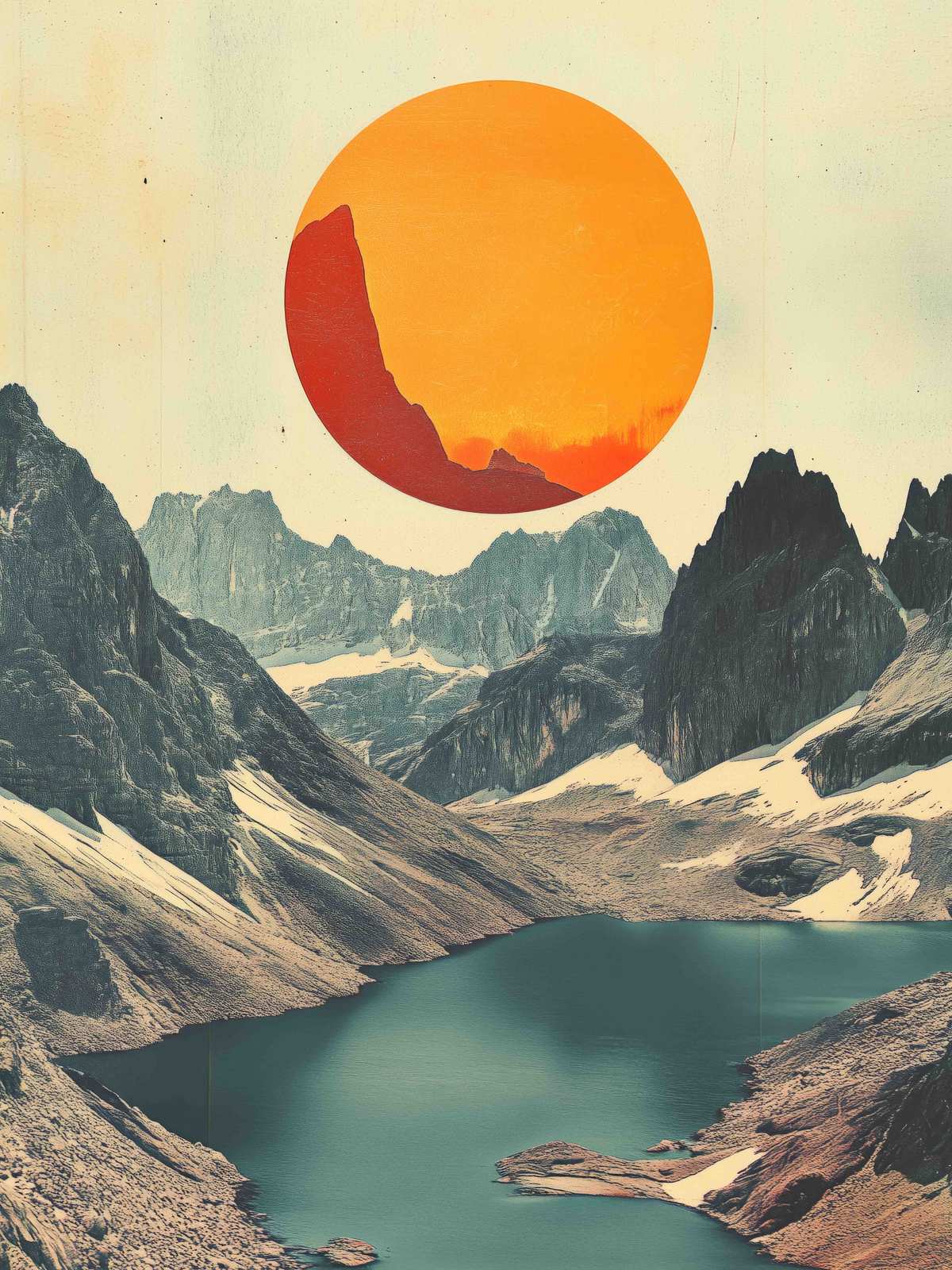 Poster - Bergsjön Solnedgång