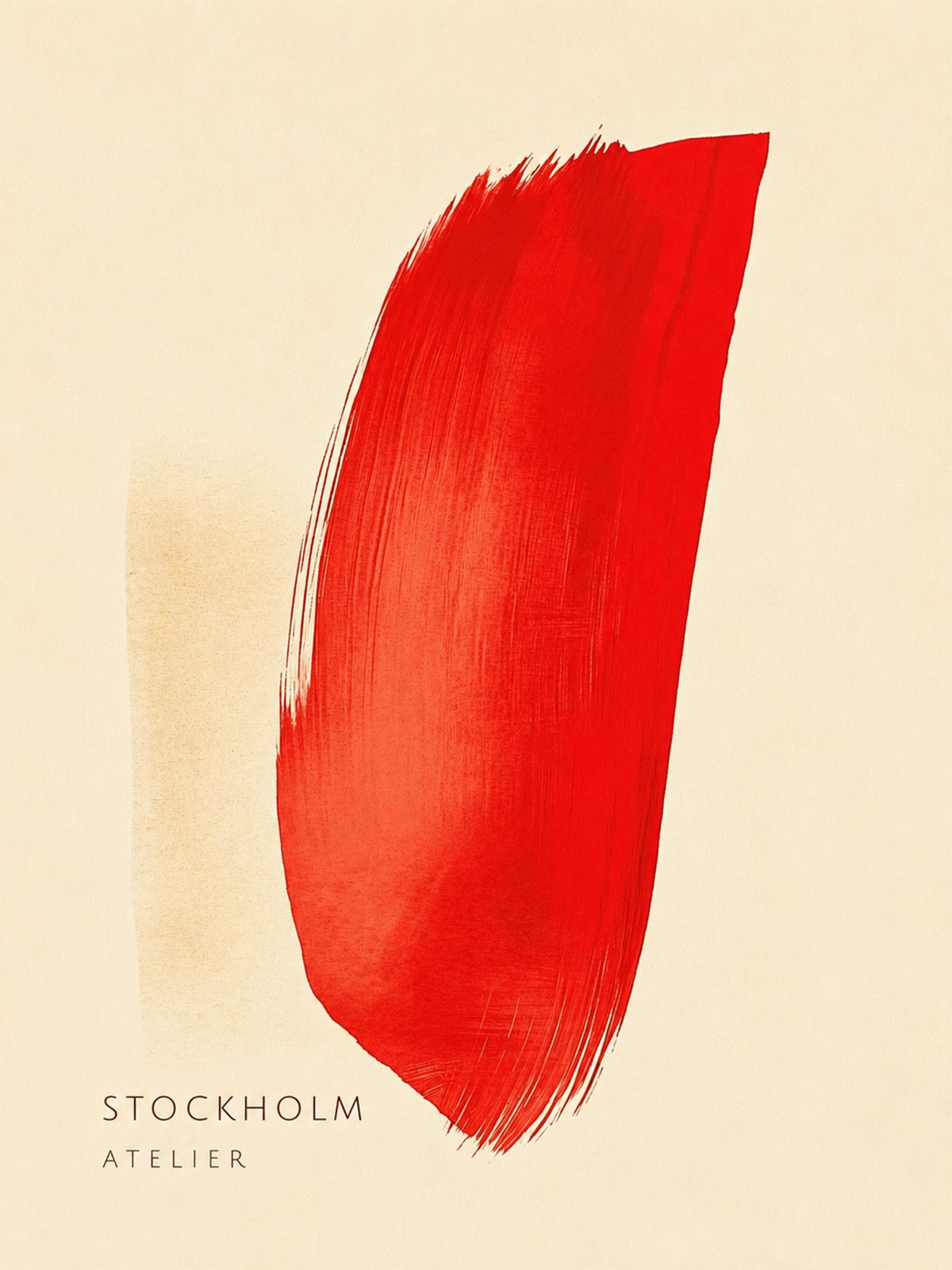 Poster - Stockholm Atelier Röd Penseldrag