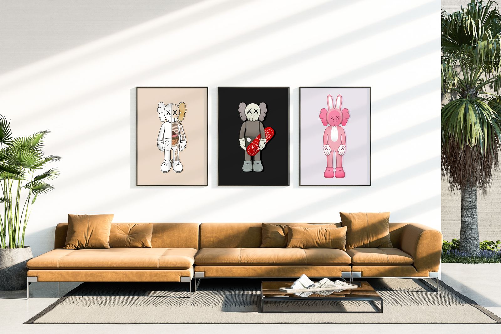 Poster - KAWS Inspirerad Konst Set om 3