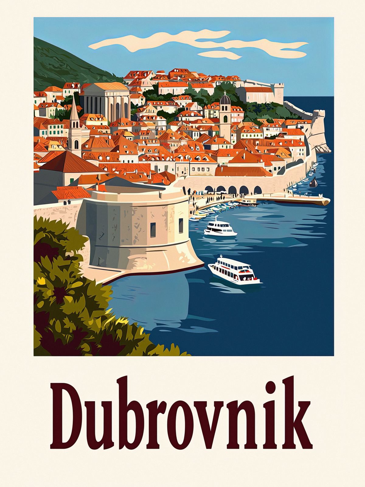 Poster - Dubrovnik stadslandskap