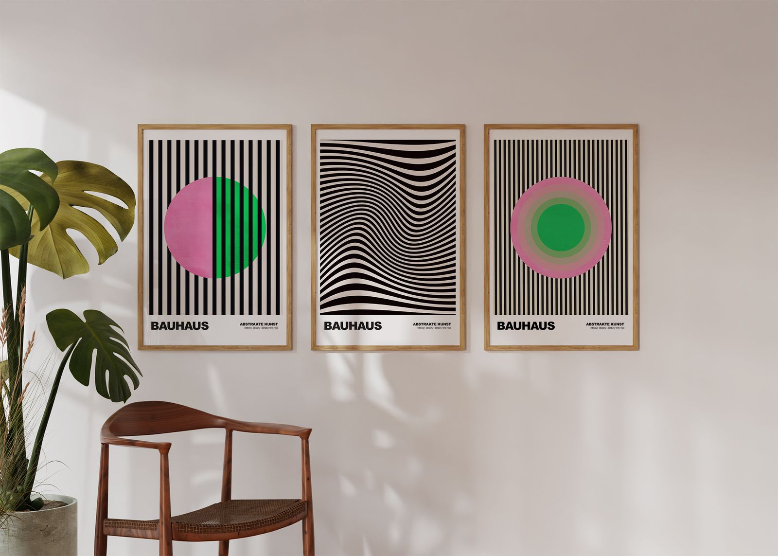 Poster - Bauhaus Abstrakt Konst / Set om 3
