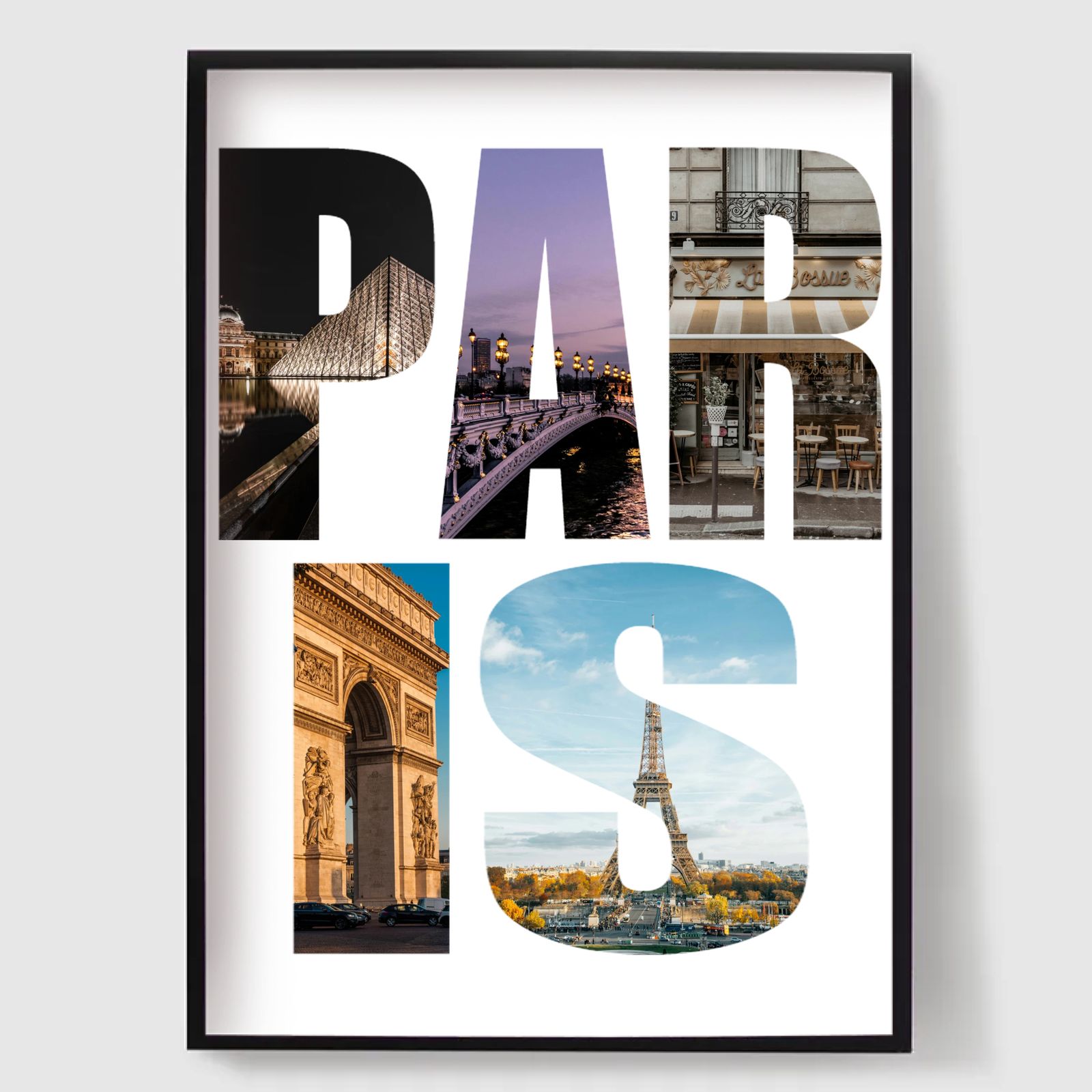 Personlig Poster - Destinationsnamn Fotouppladdning - Paris