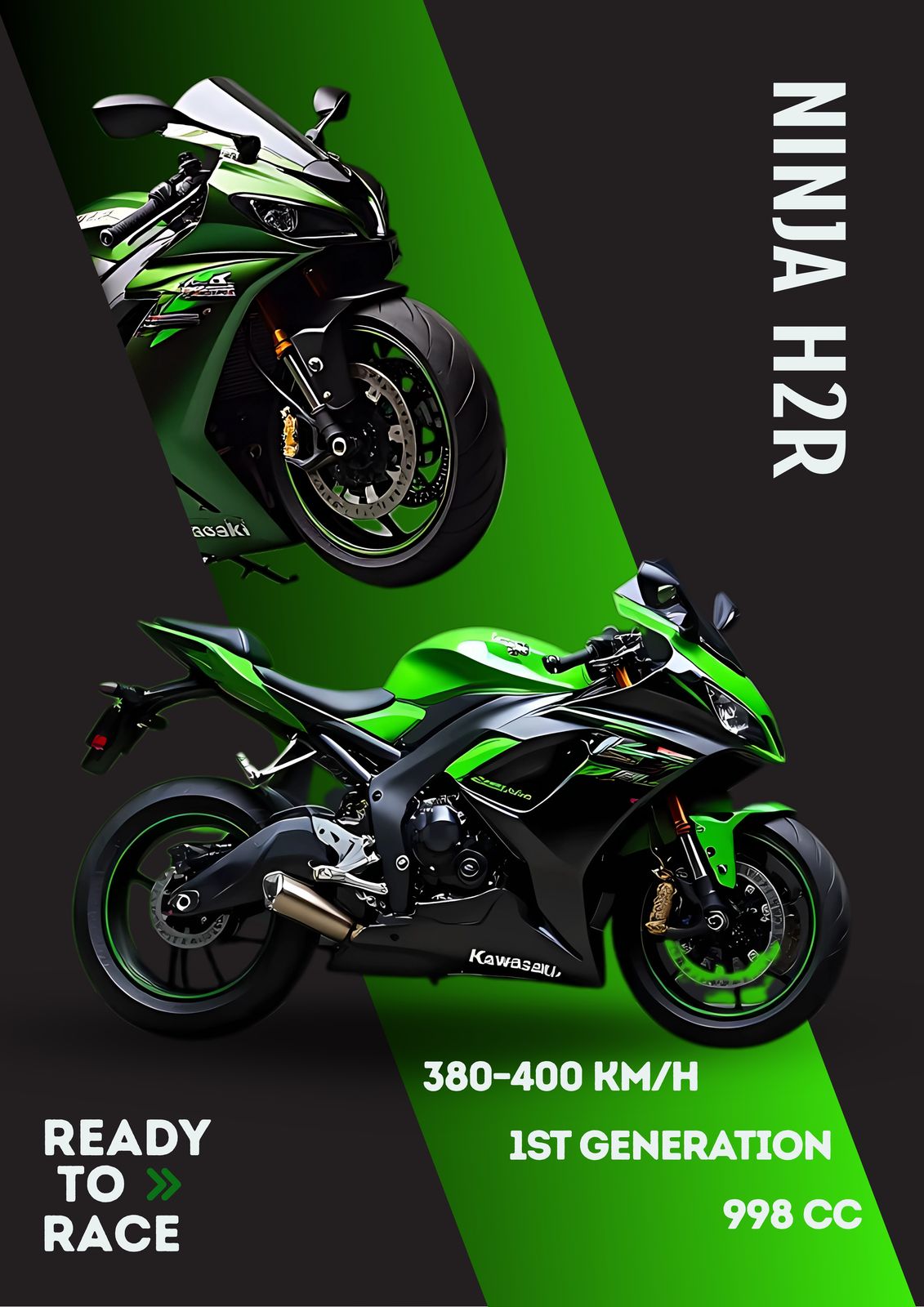 Poster - Ninja H2R Motorcykel