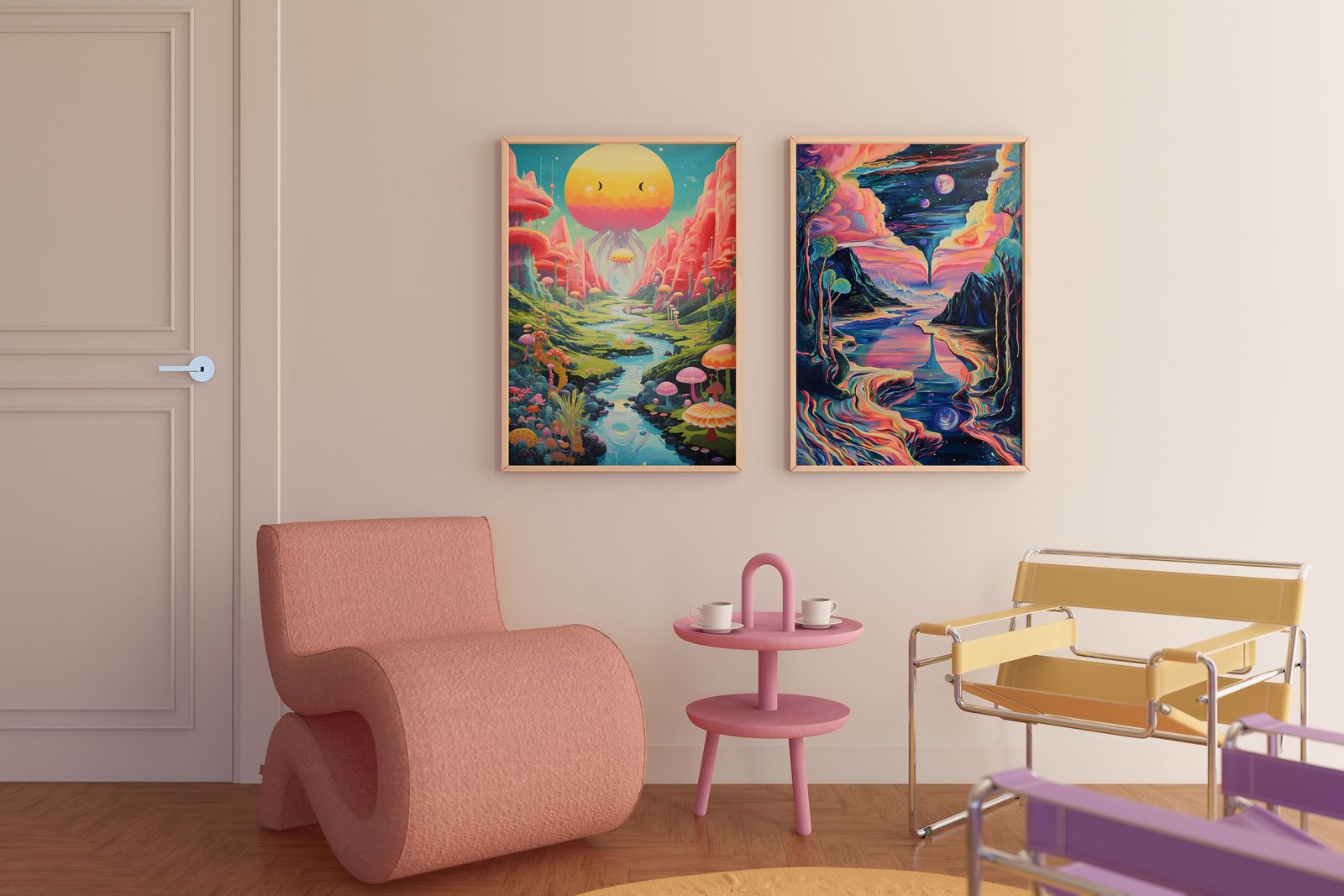 Poster - Surrealistiskt Landskap Set om 2