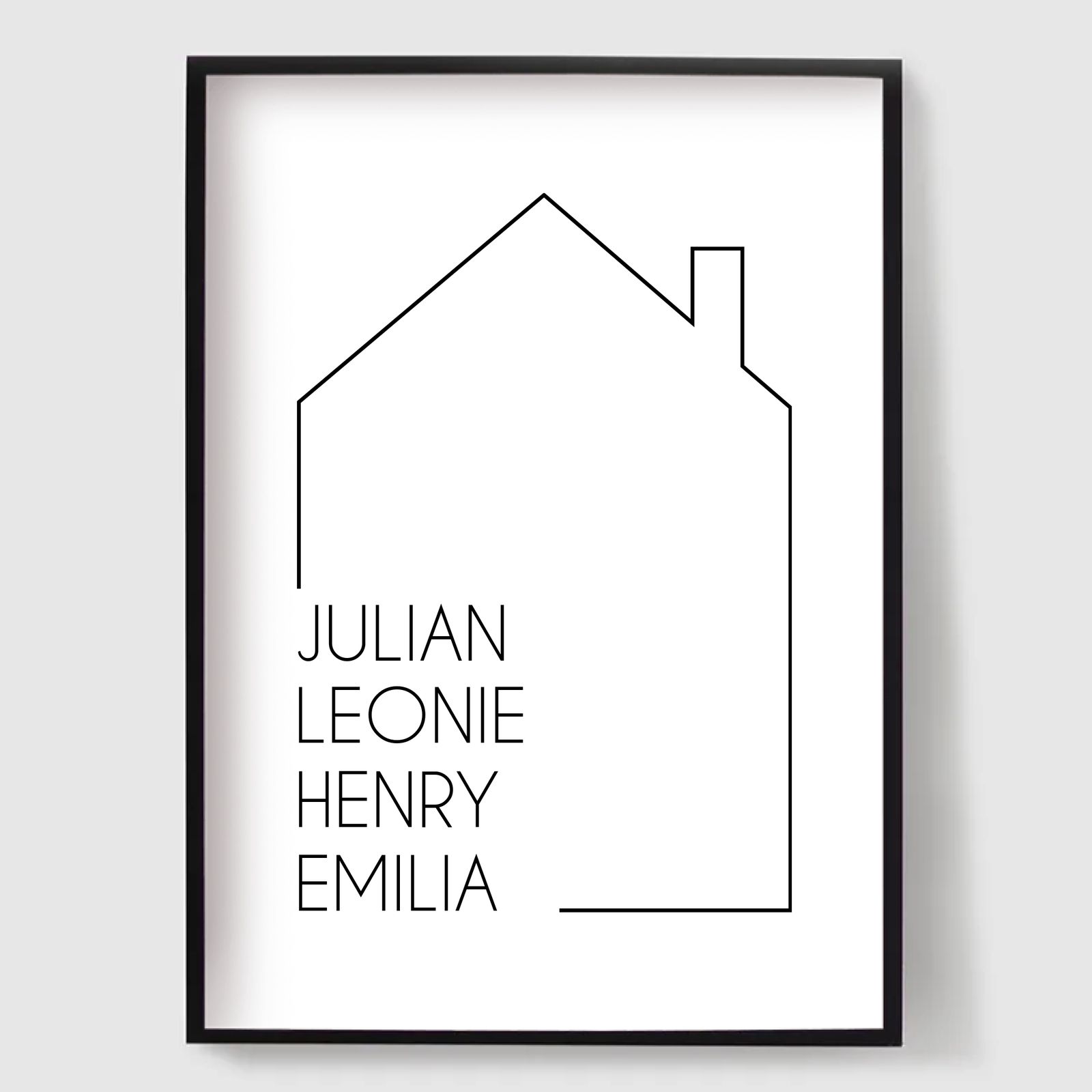 Personlig Poster - Familjehus med Namn