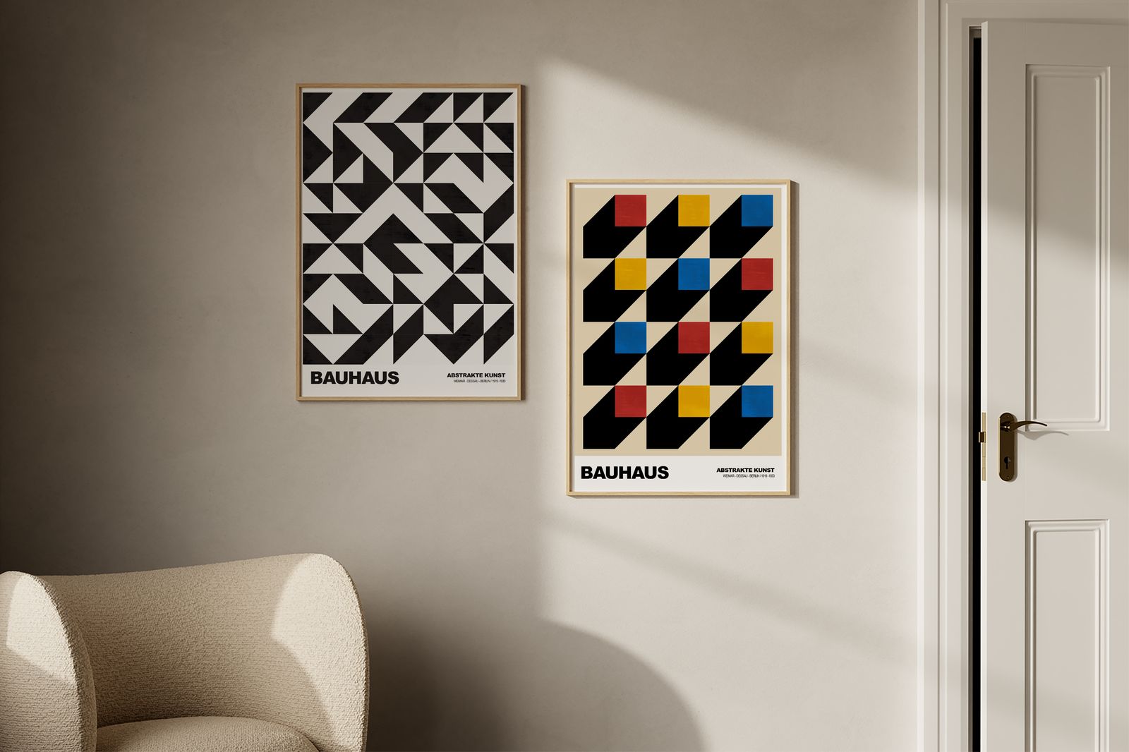 Poster - Bauhaus Geometriska Mönster / Set av 2