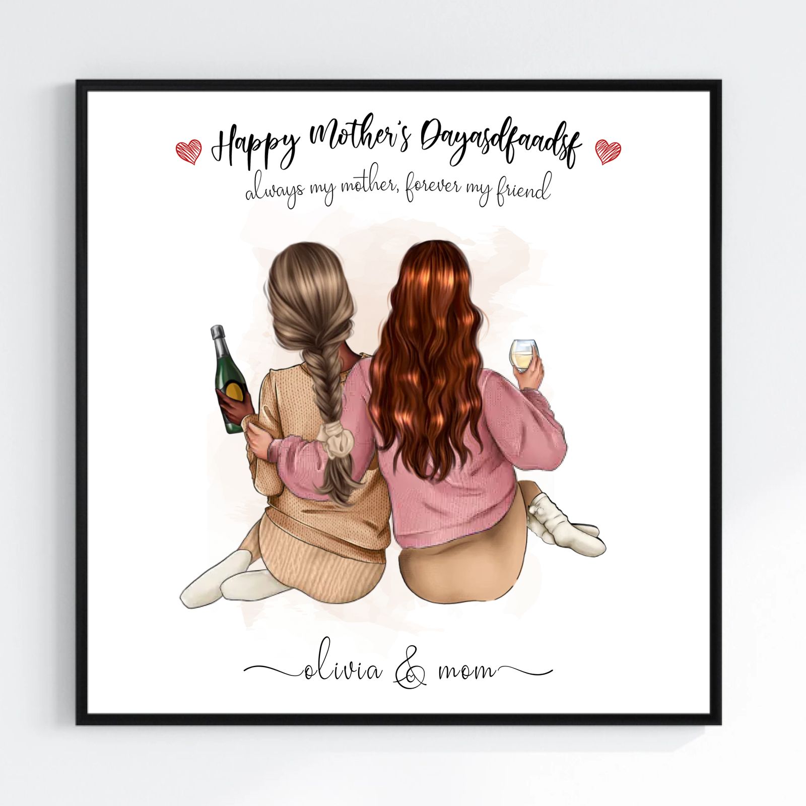 Personlig Poster - Fyrkantig Mamma & Dotter Poster