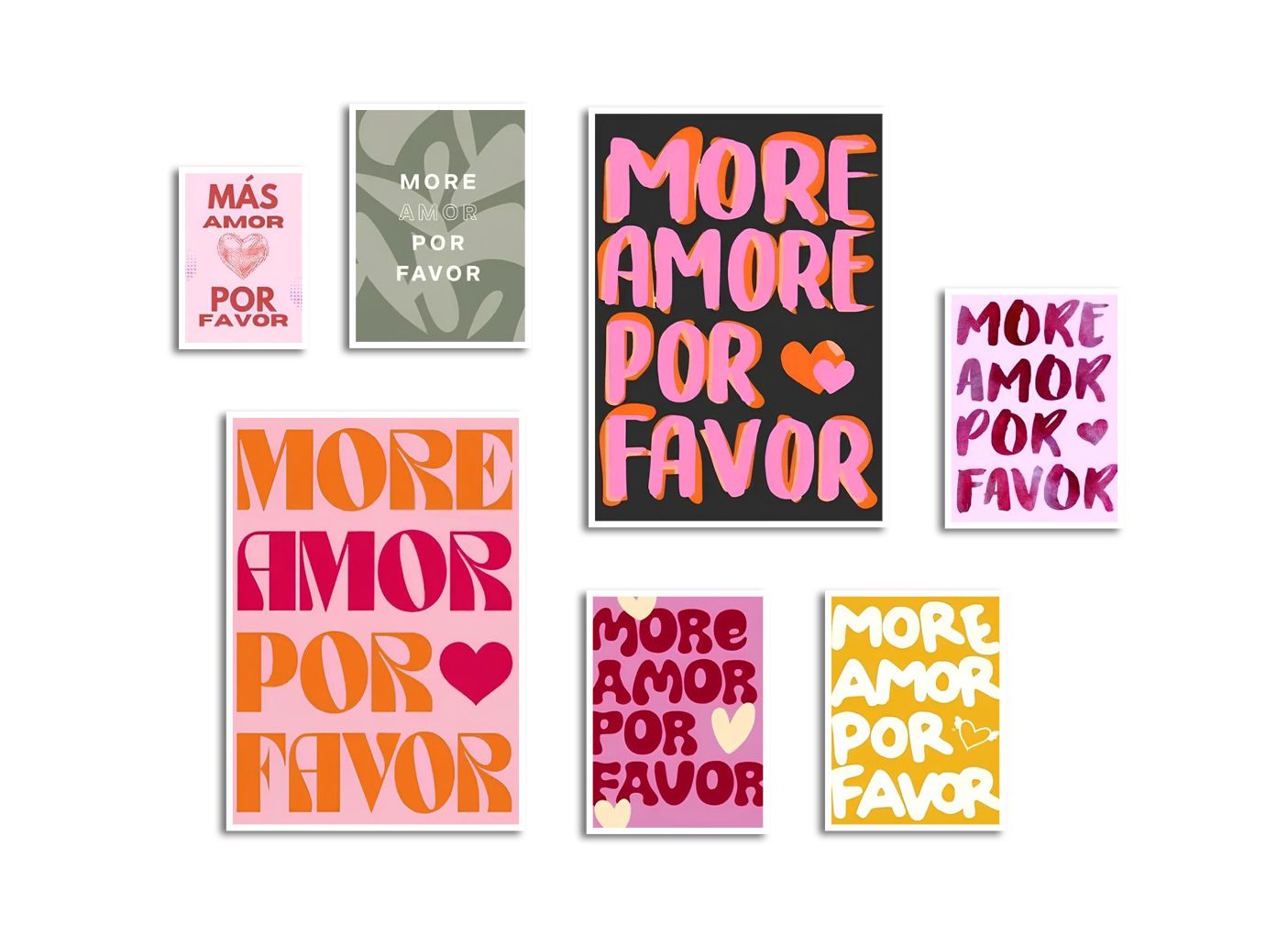 More Amor Por Favor Poster - Set med 7