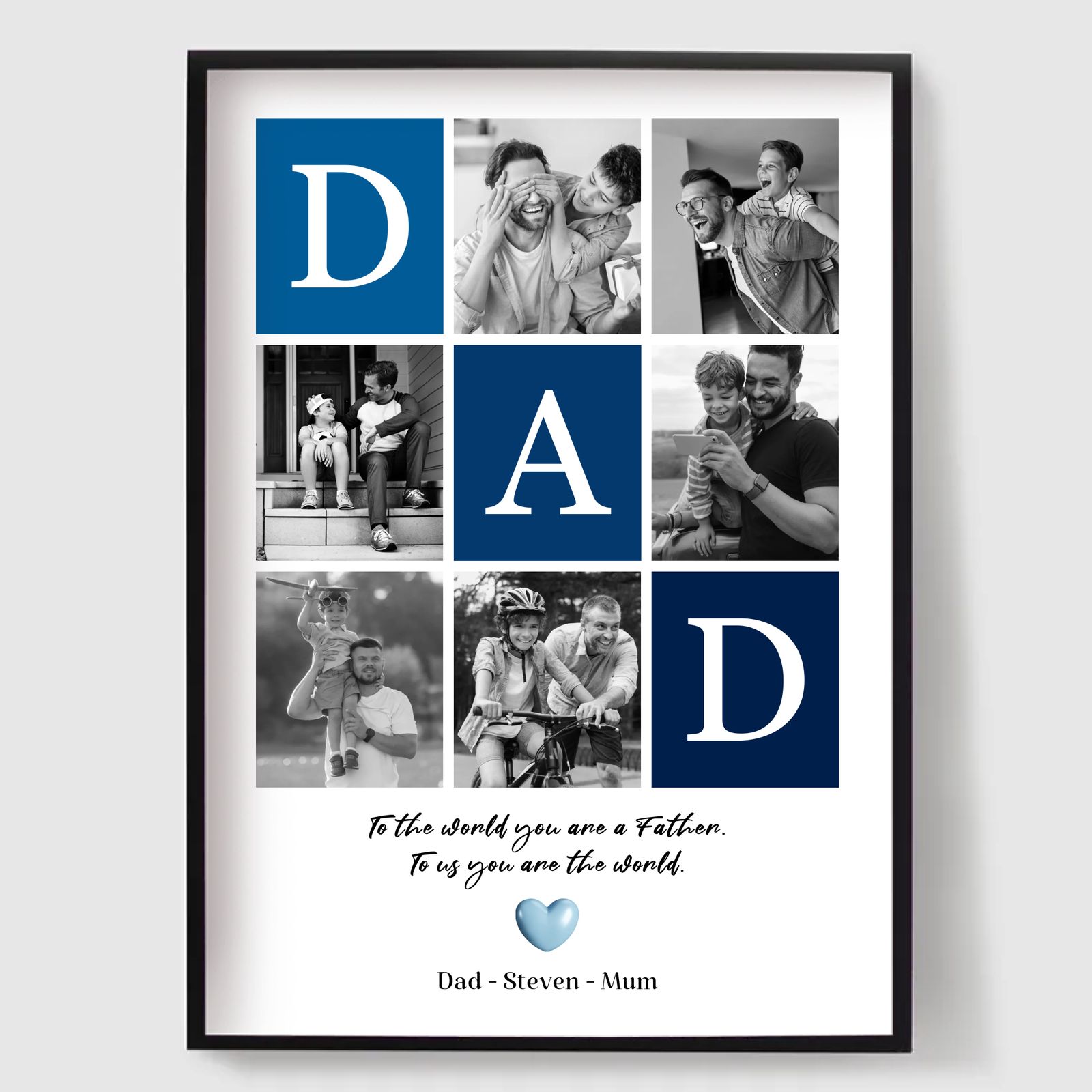 Personlig Poster - Fars Dag Kollage med Text