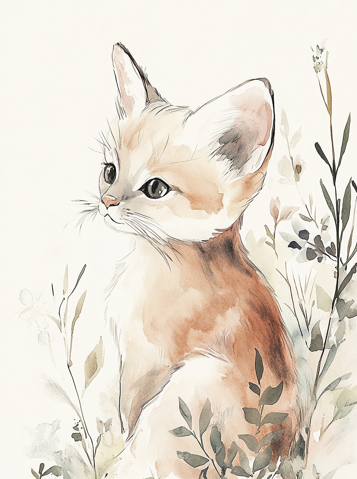 Poster - Söt Katt Illustration