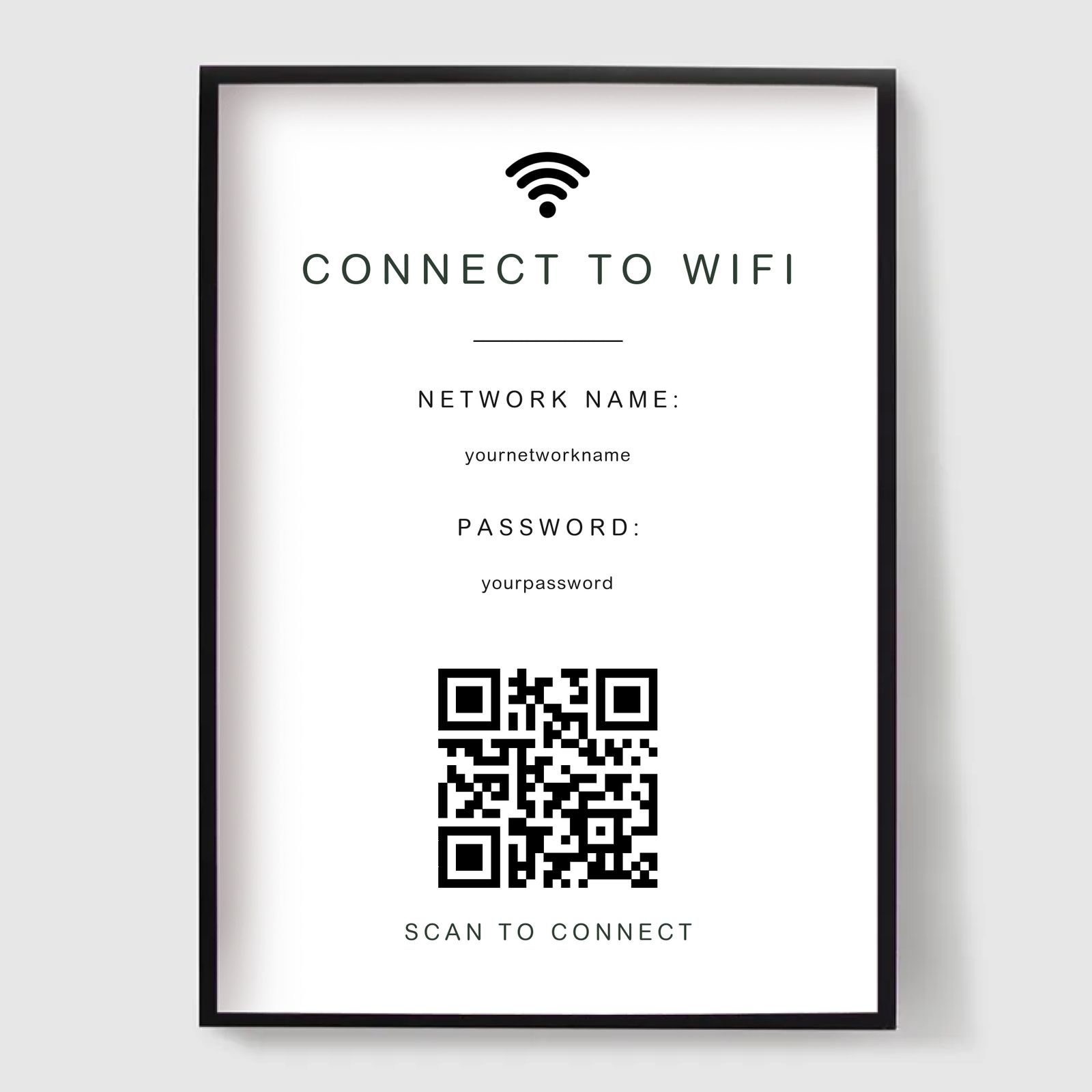 Personlig Poster - QR-kod WIFI-inloggning