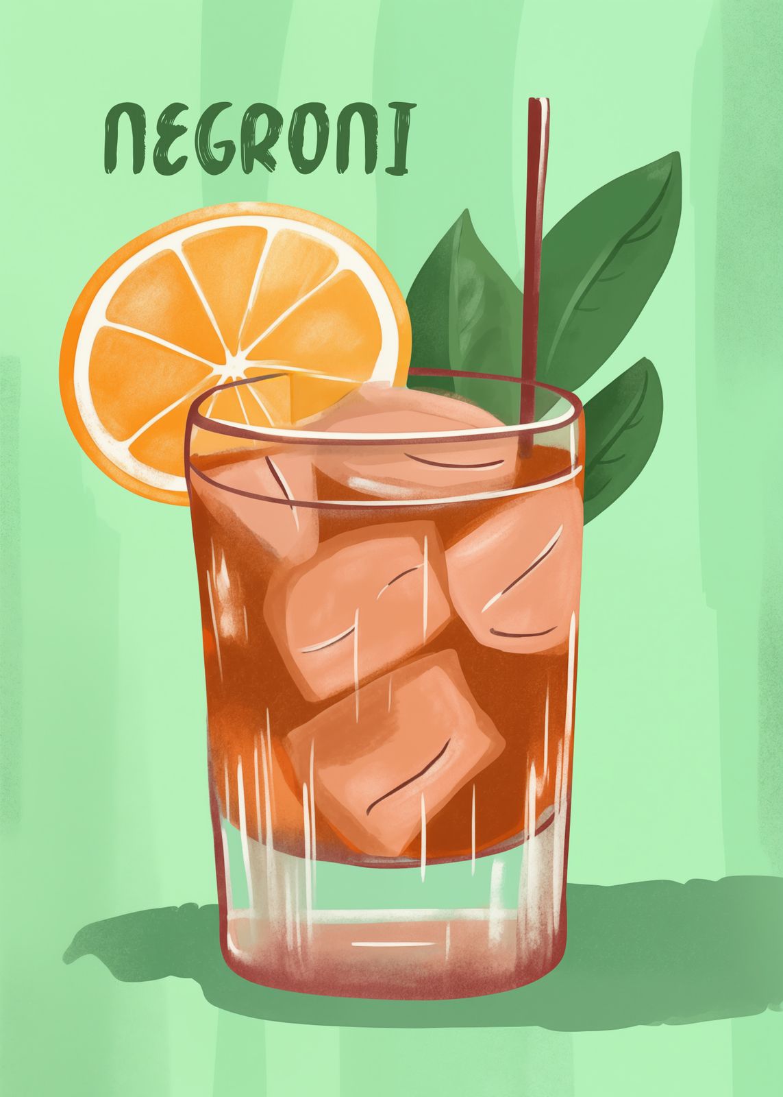 Poster - Negroni Cocktail-konst