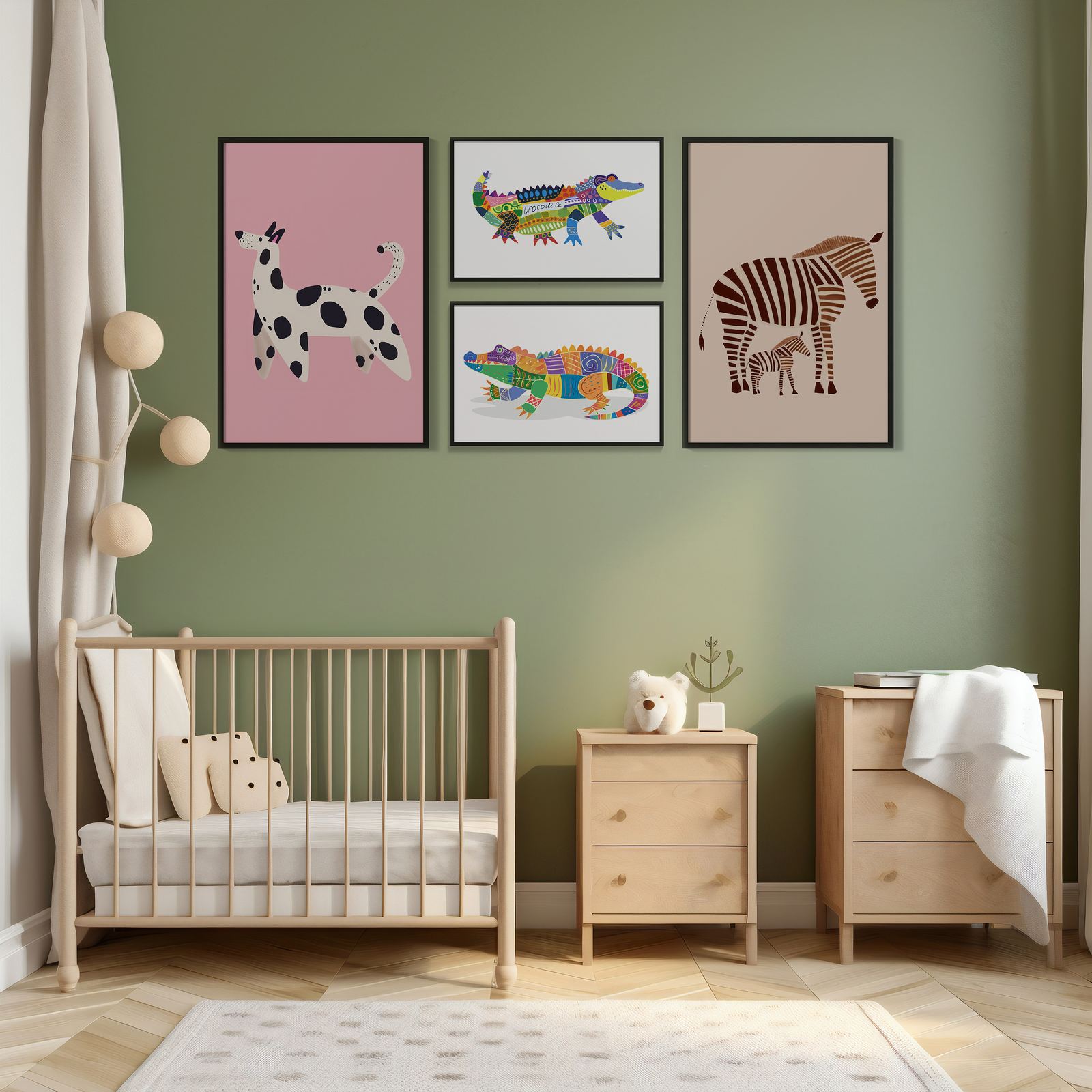 Poster - Färgglada Djurbilder / Set av 4