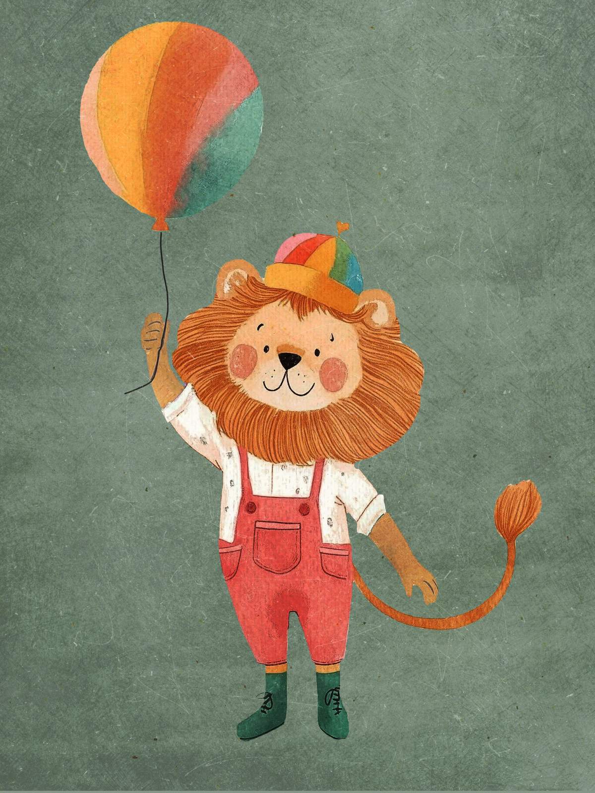 Poster - Lejon med ballong