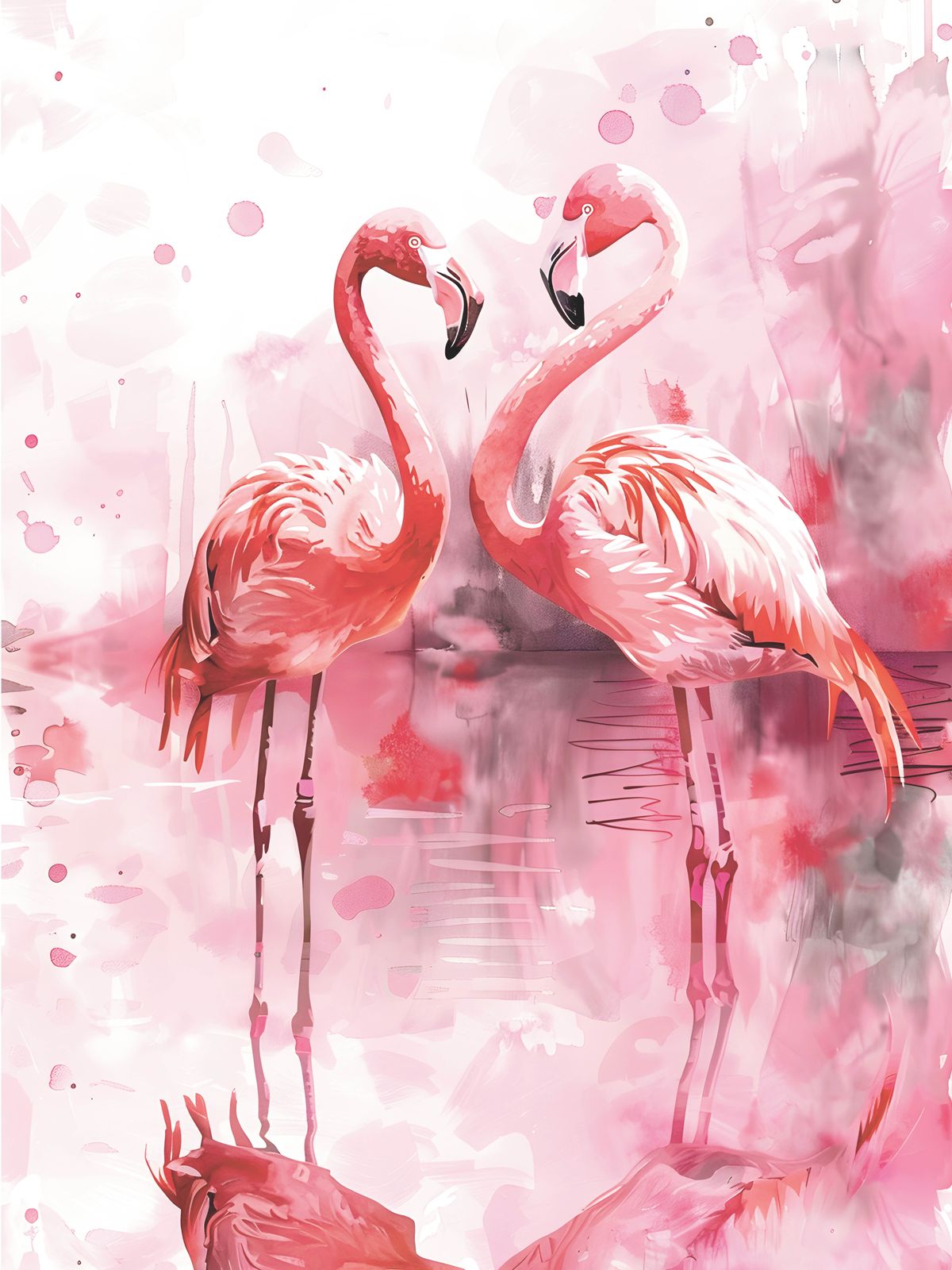 Poster - Rosa Flamingos
