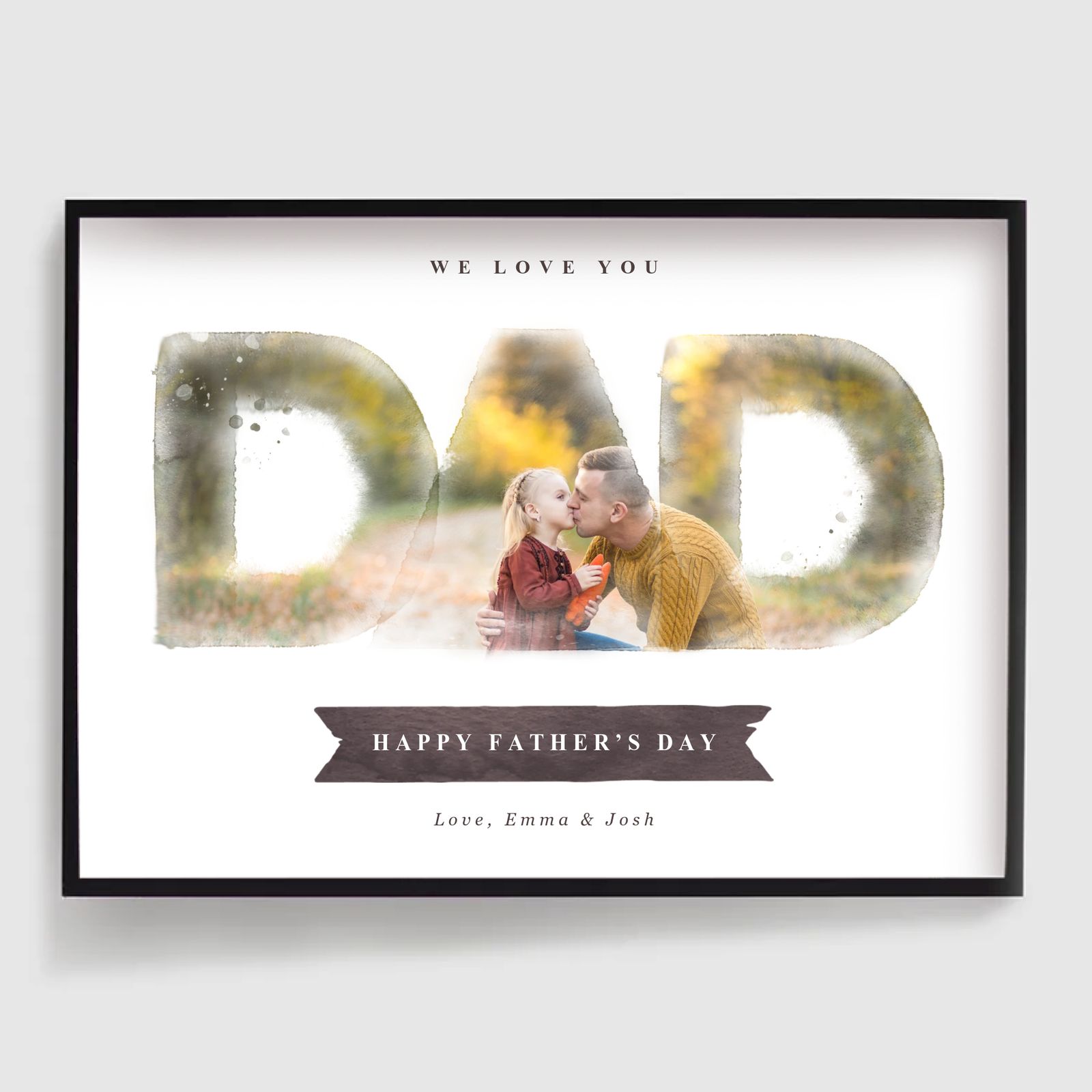 Personlig Poster - Akvarell PAPPA - Fotouppladdning