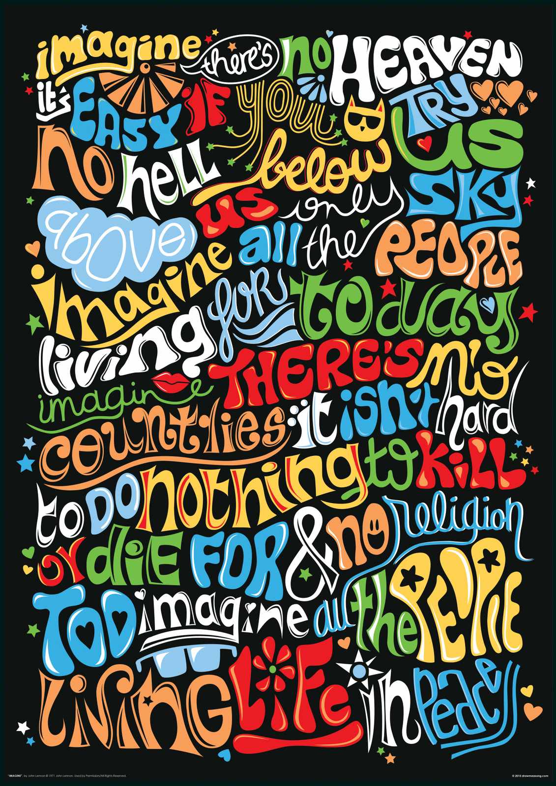 Poster - Imagine låttexter