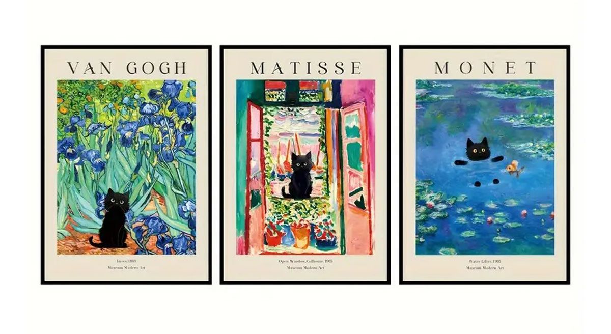 Van Gogh, Matisse, Monet Affisch - Set om 3
