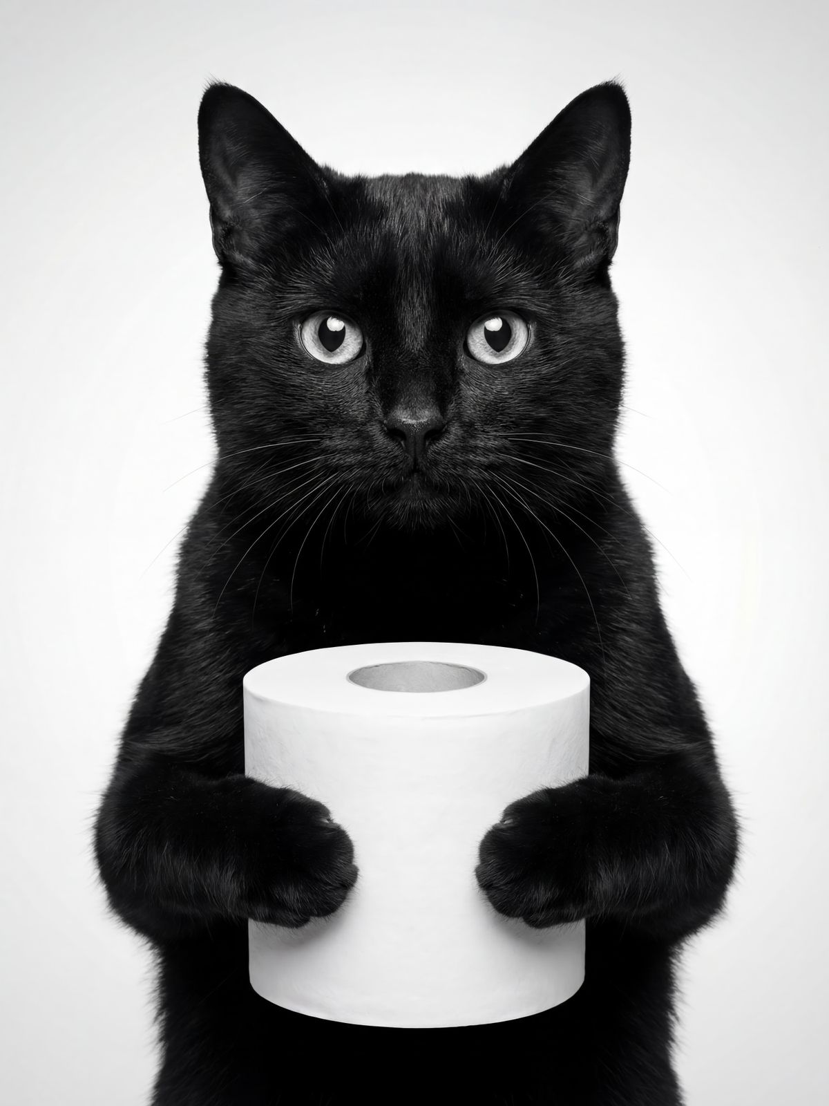 Poster - Svart Katt med Papper