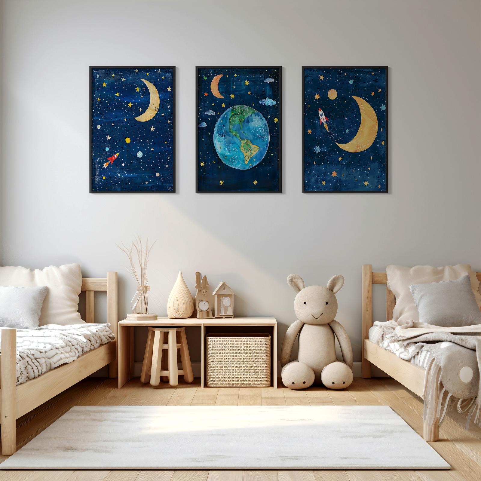 Poster - Raket i Rymden / Set om 3