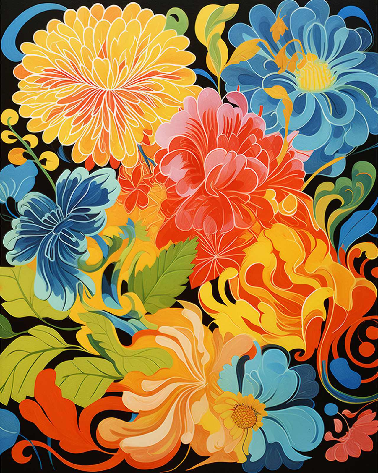 Poster - Färgglada Blomsterkonst