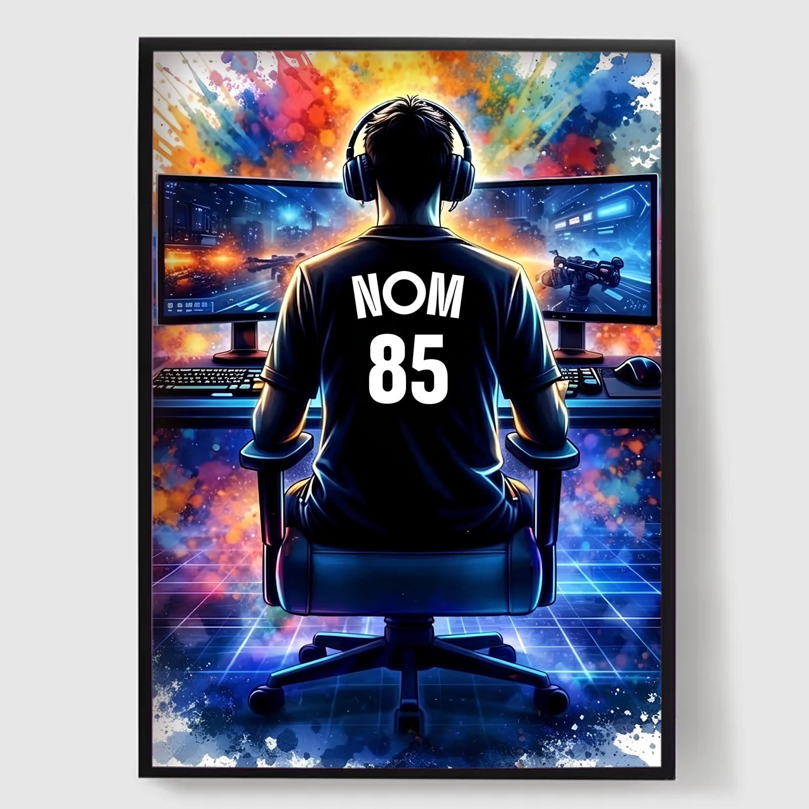 Personlig Poster - Gamer med Namn och Nummer