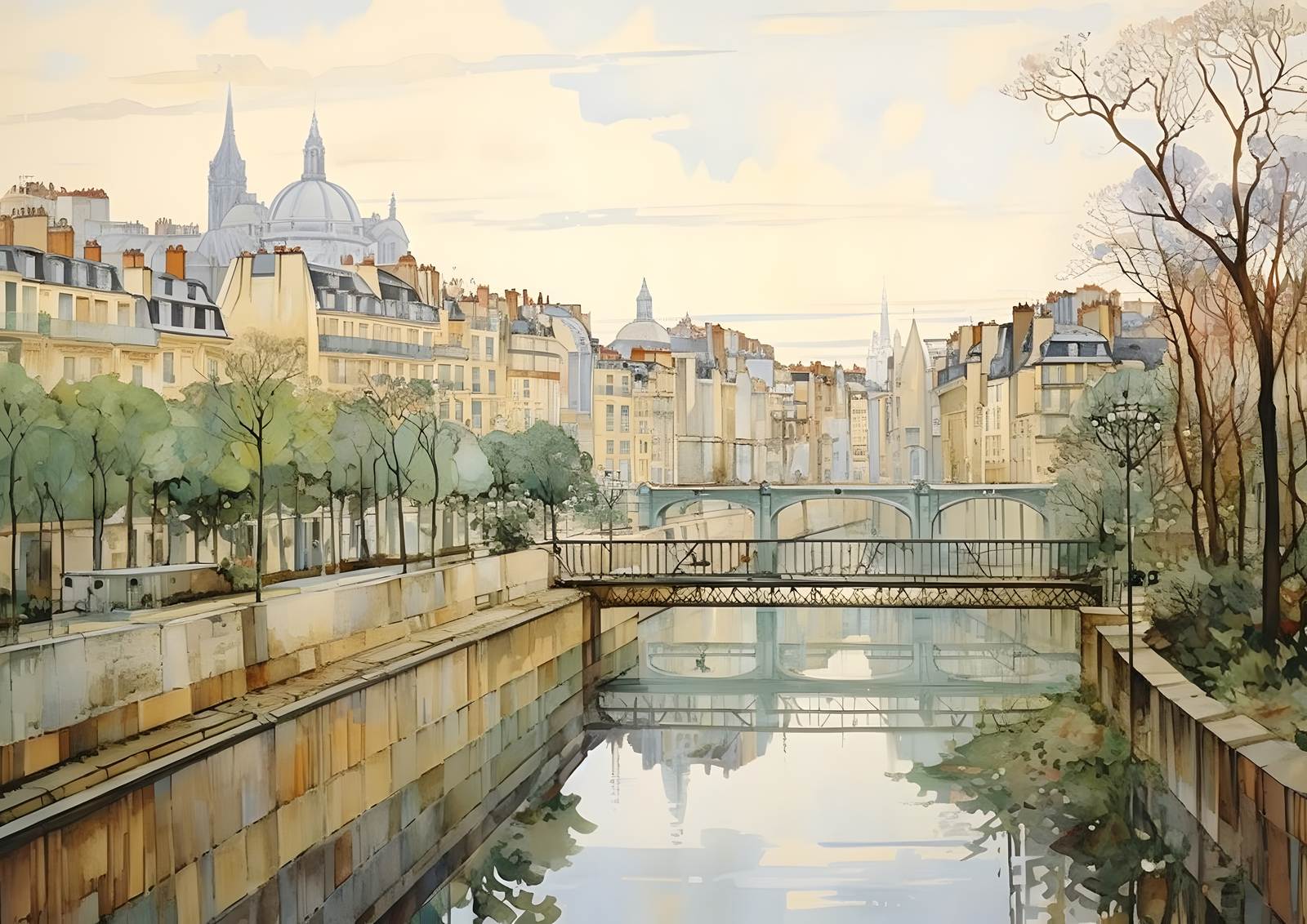 Poster - Paris Flodutsikt